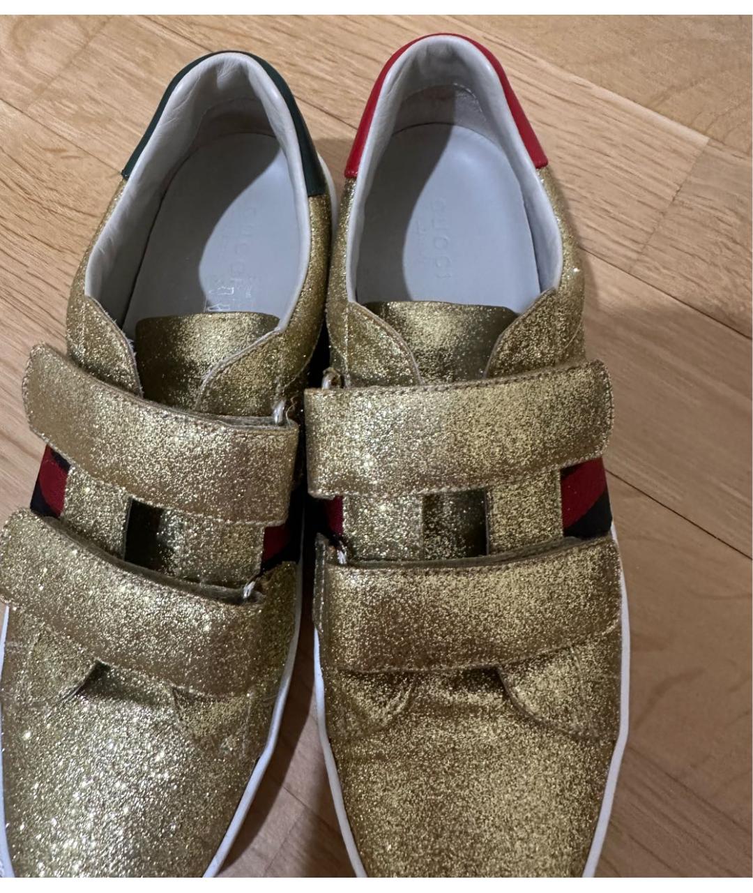 GUCCI KIDS Золотые кеды, фото 2