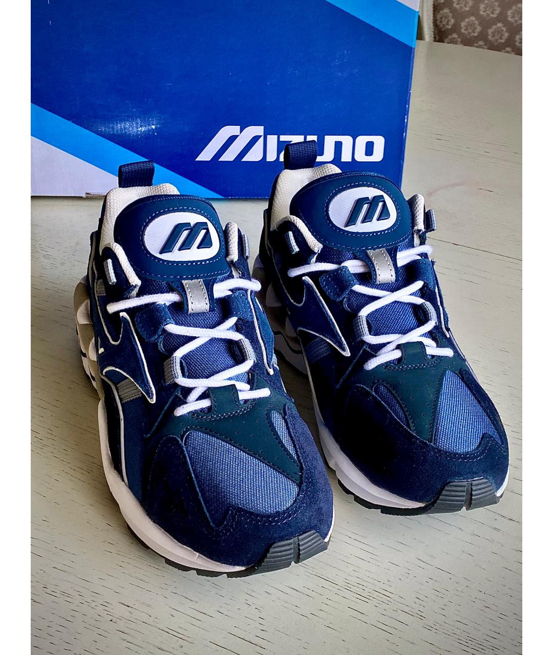 MIZUNO Синие замшевые низкие кроссовки / кеды, фото 2