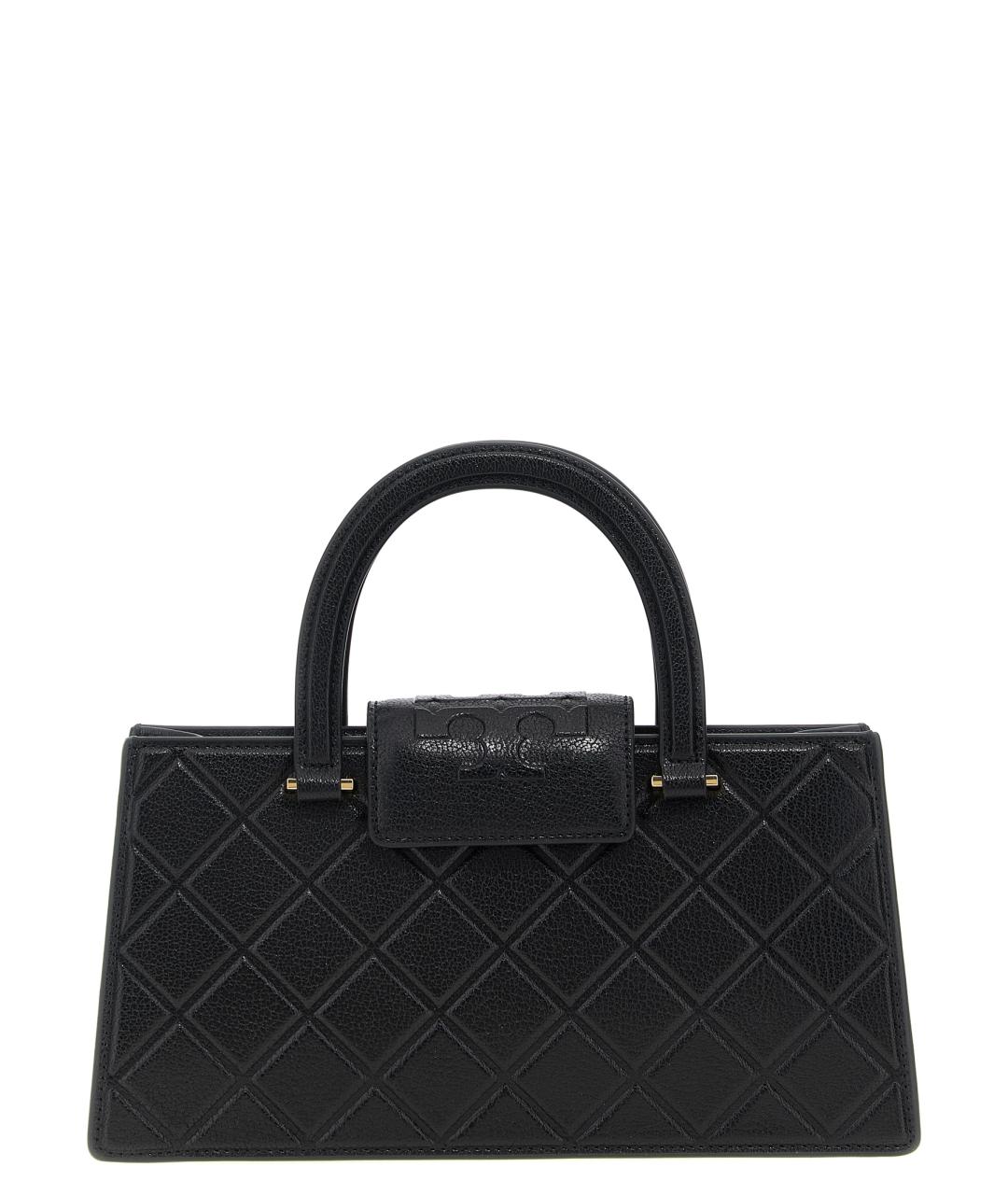 TORY BURCH Черная кожаная сумка тоут, фото 1
