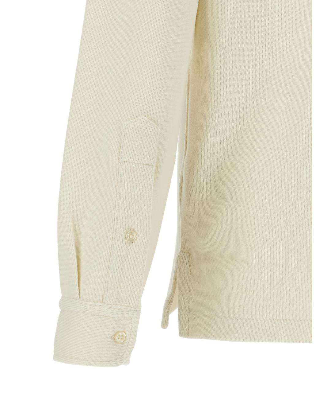POLO RALPH LAUREN Белое хлопковое поло с длинным рукавом, фото 4