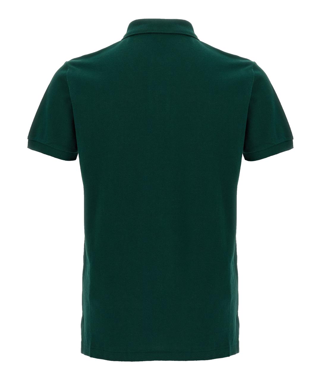 POLO RALPH LAUREN Зеленые хлопковое поло с коротким рукавом, фото 2