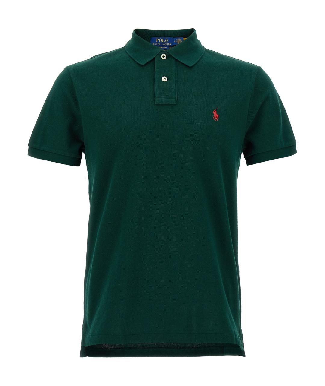 POLO RALPH LAUREN Зеленые хлопковое поло с коротким рукавом, фото 1