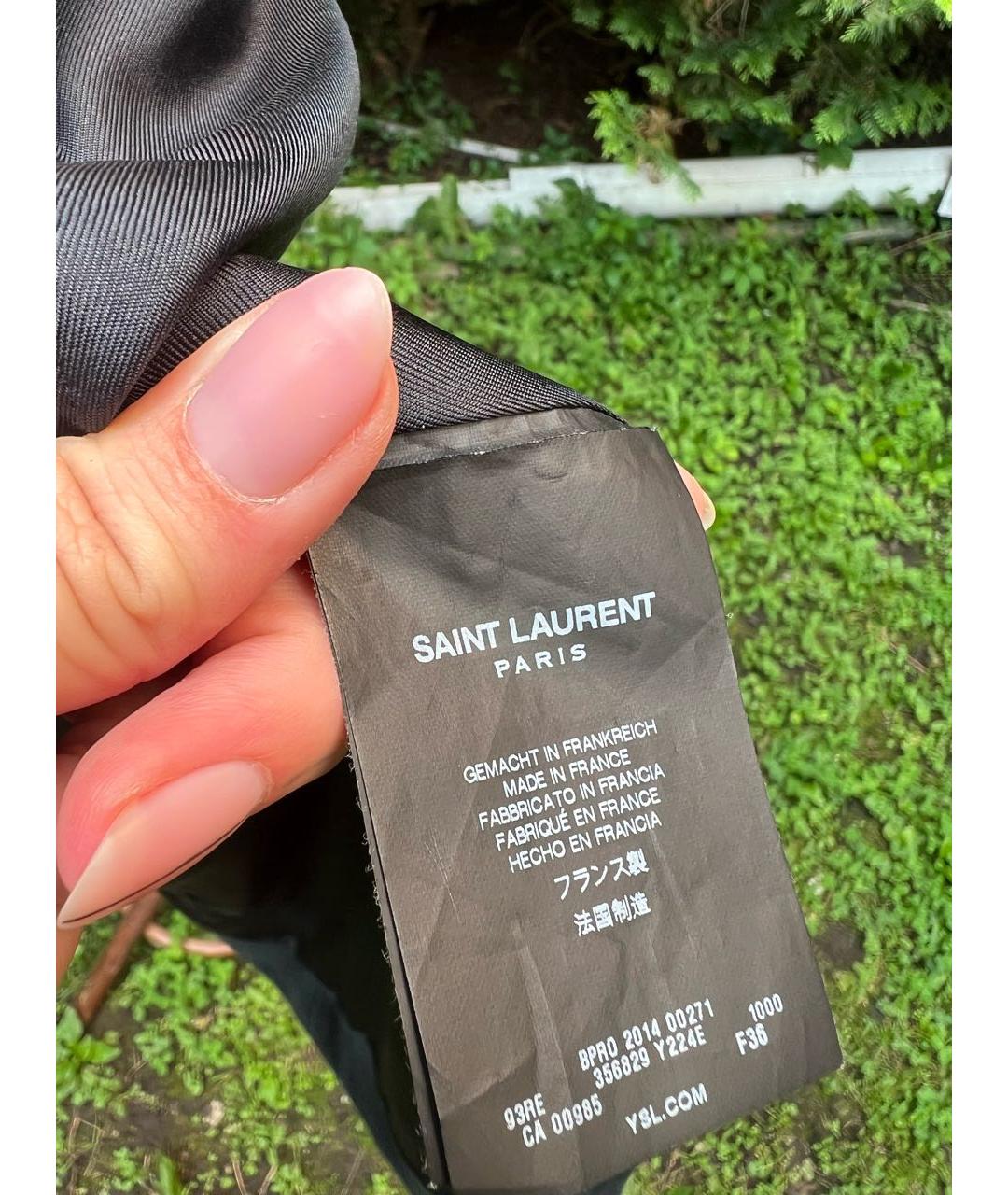 SAINT LAURENT Черное ацетатное коктейльное платье, фото 6