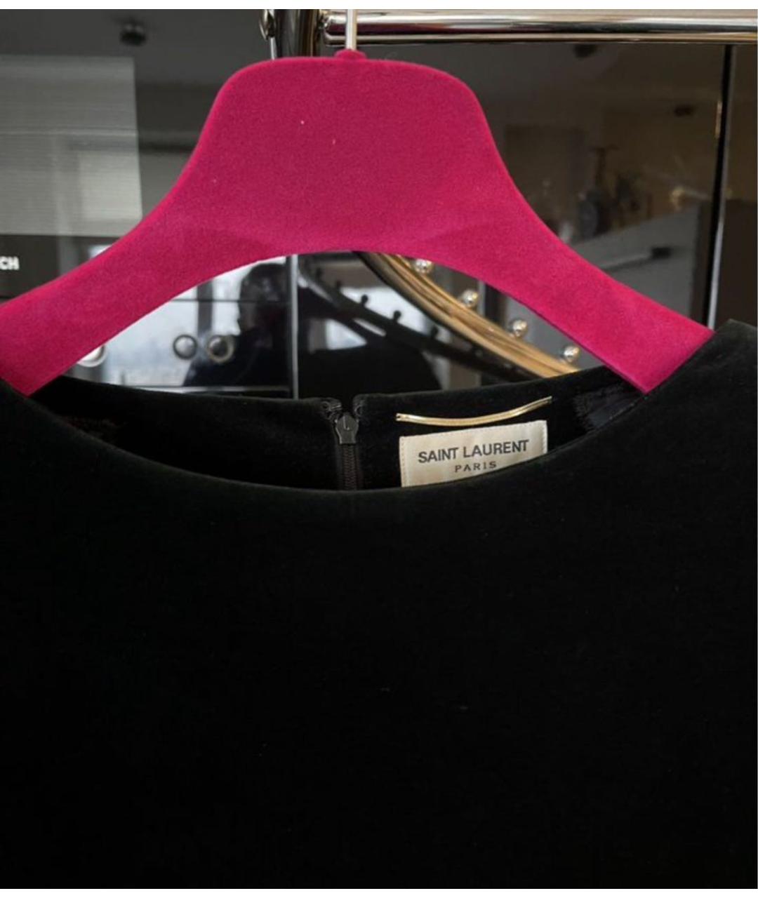 SAINT LAURENT Черное ацетатное коктейльное платье, фото 4