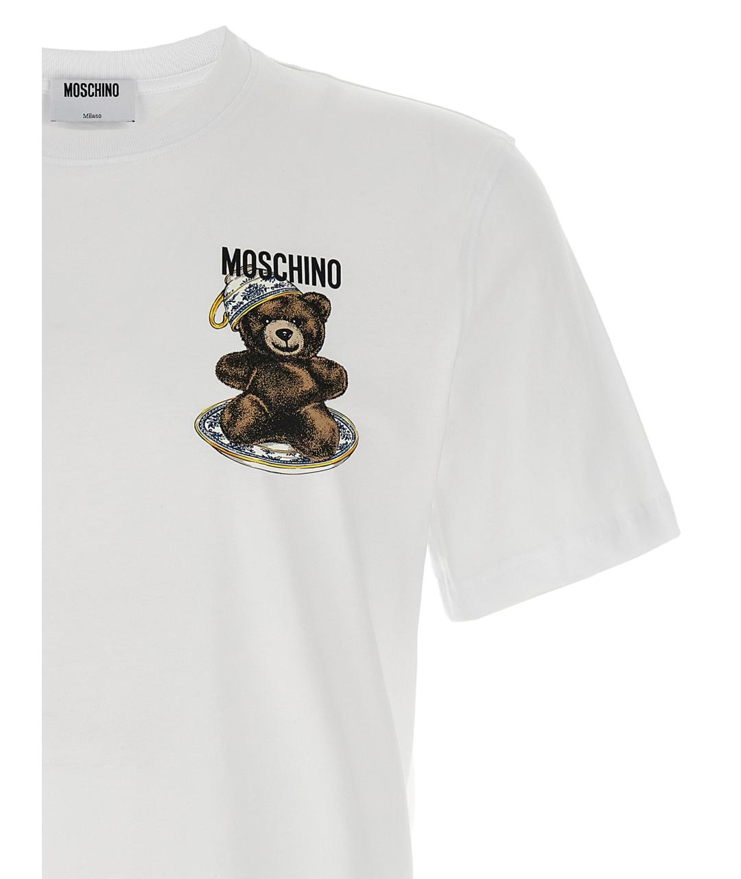 MOSCHINO Белая хлопковая футболка, фото 3