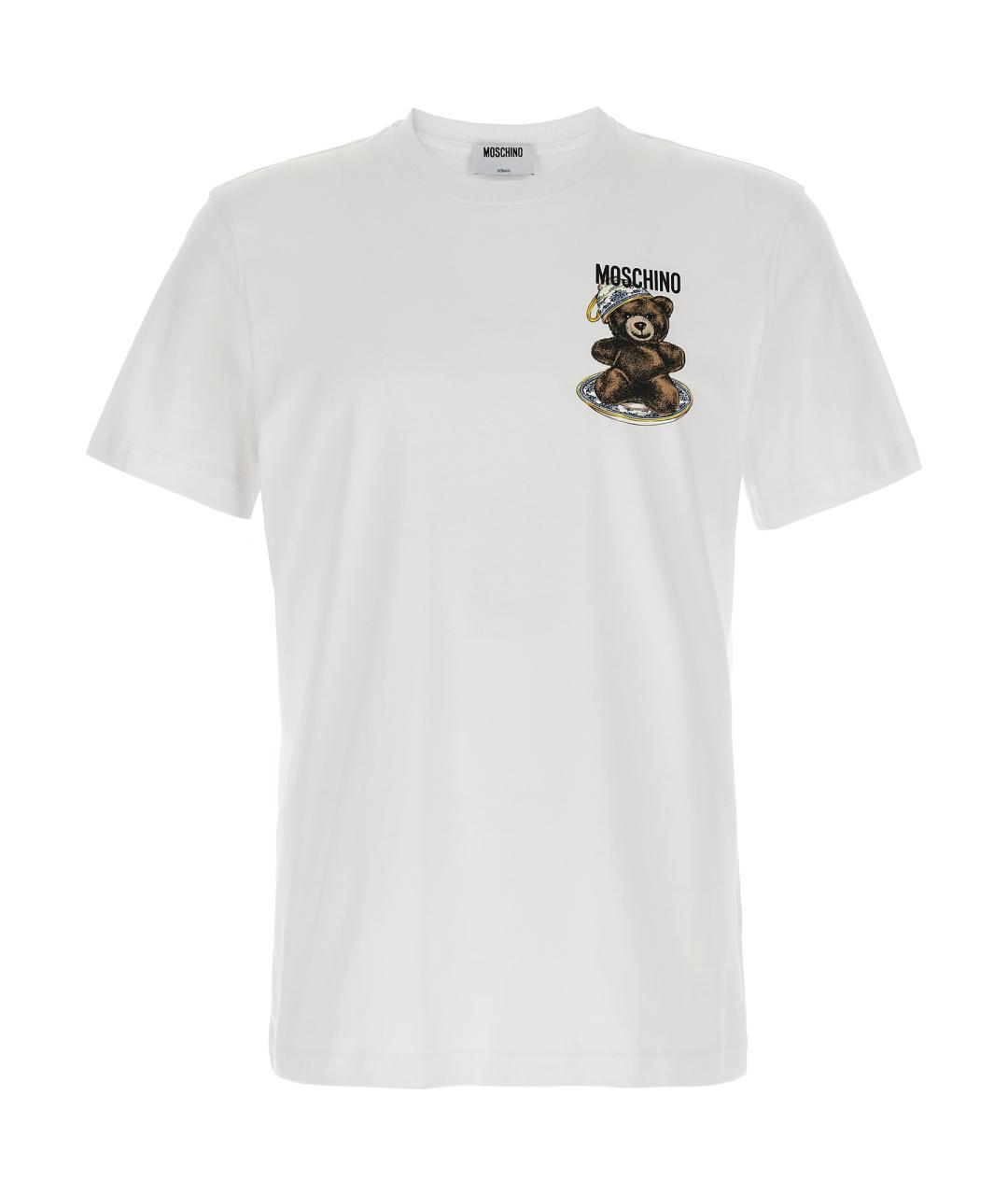 MOSCHINO Белая хлопковая футболка, фото 1
