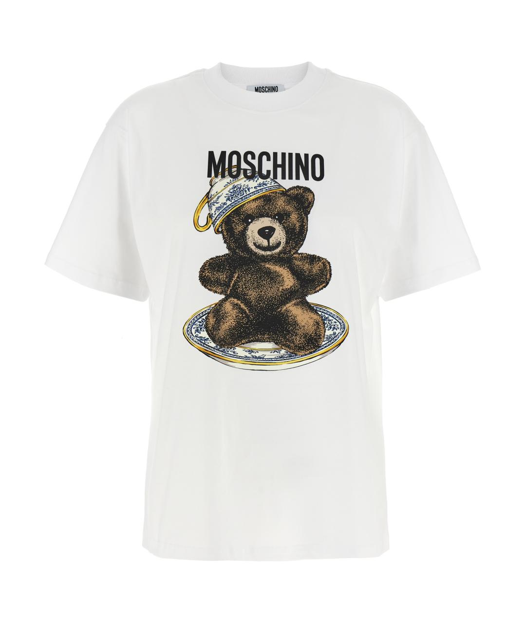 MOSCHINO Белая хлопковая футболка, фото 1