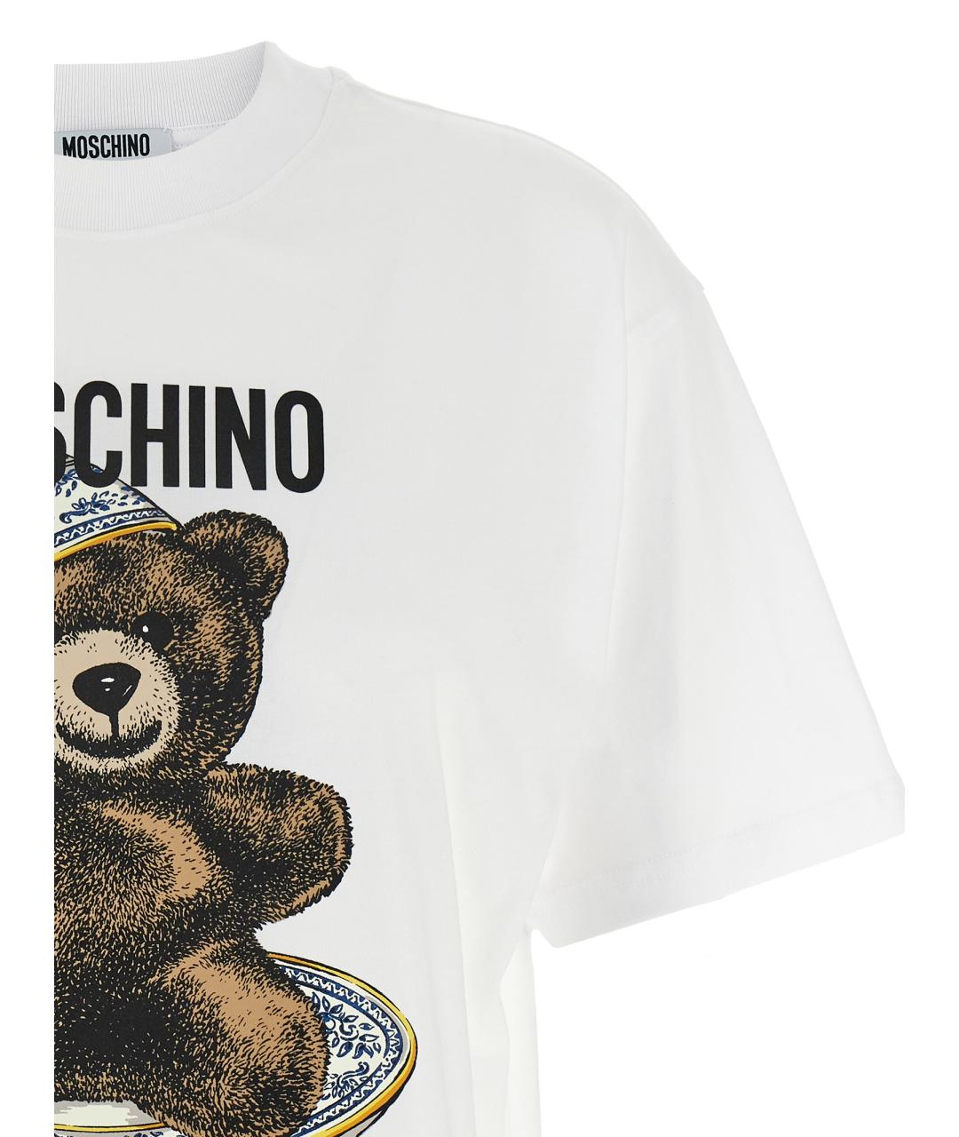 MOSCHINO Белая хлопковая футболка, фото 3