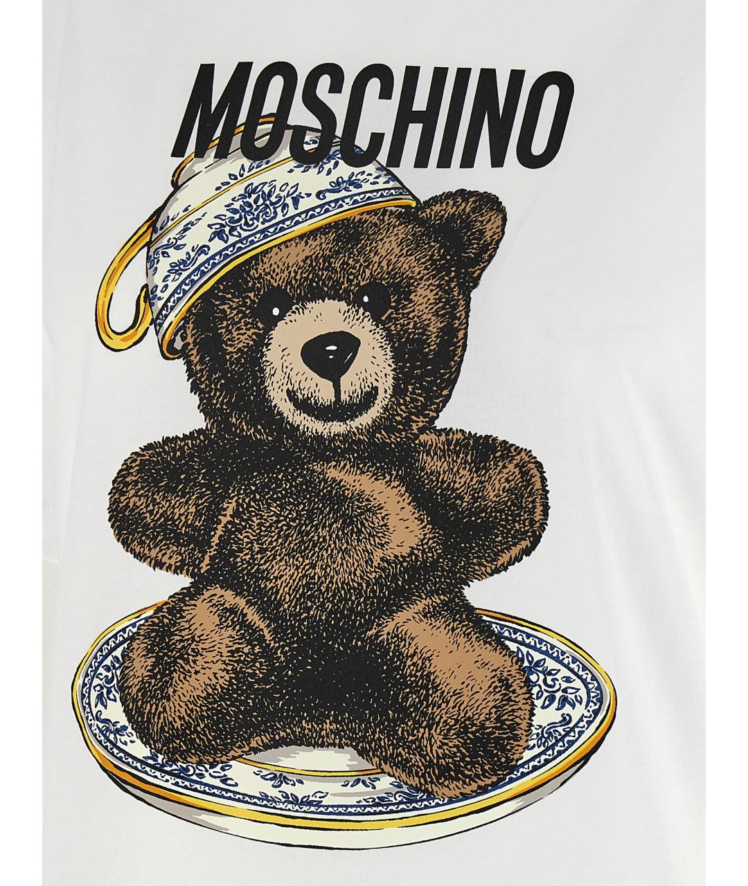 MOSCHINO Белая хлопковая футболка, фото 4