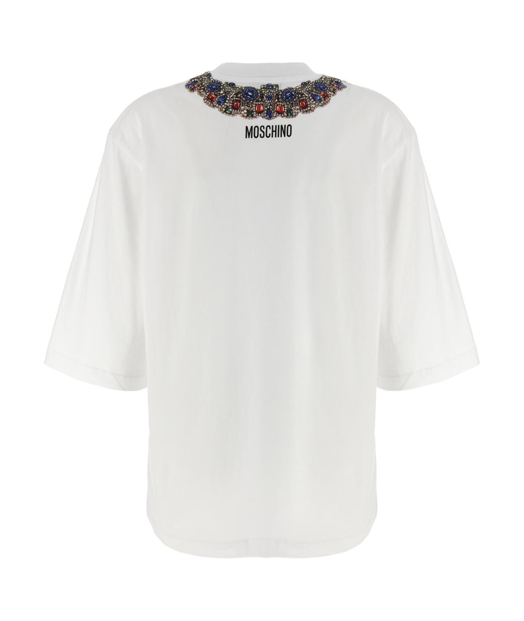 MOSCHINO Белая хлопковая футболка, фото 2