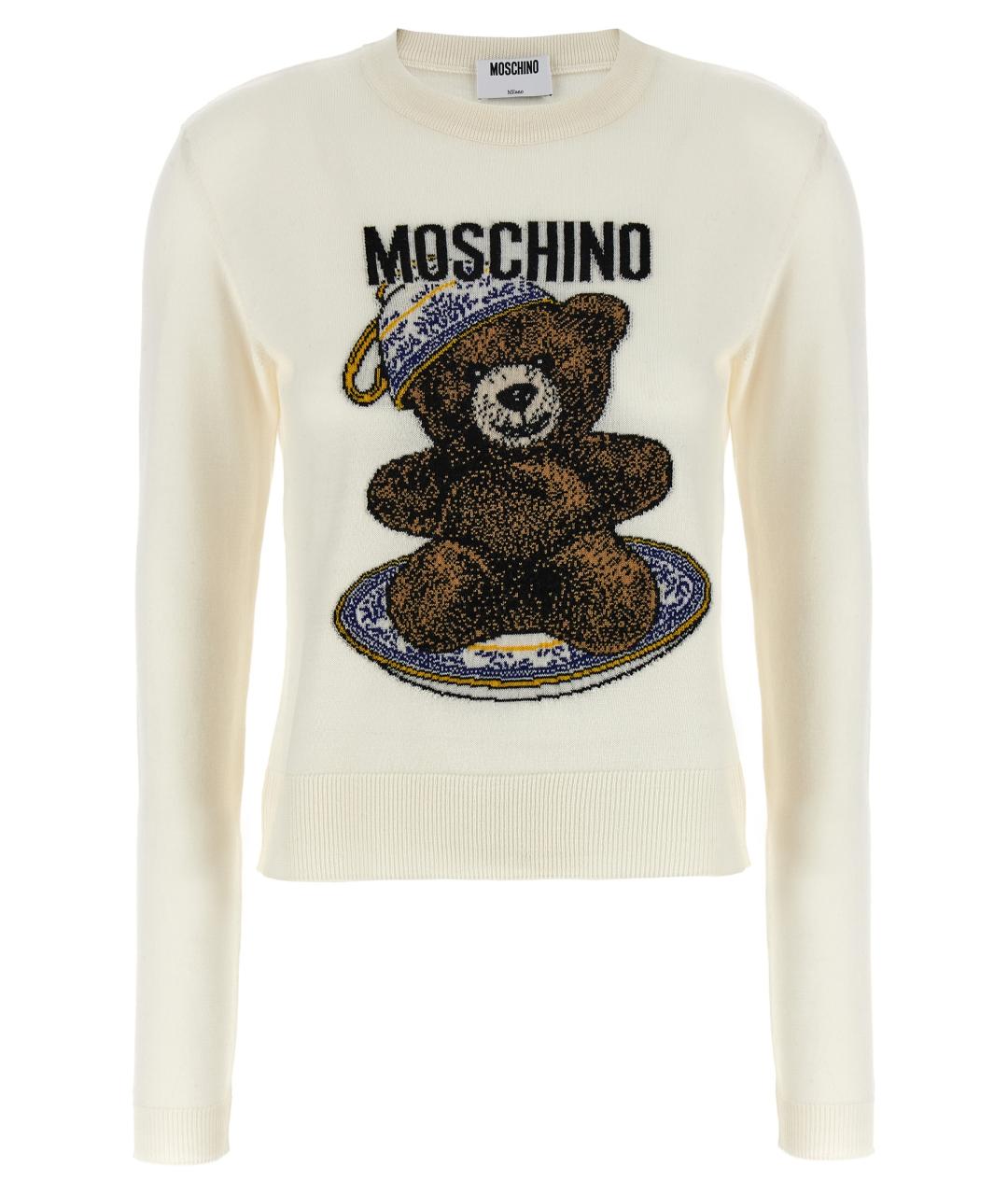 MOSCHINO Белый шерстяной джемпер / свитер, фото 1