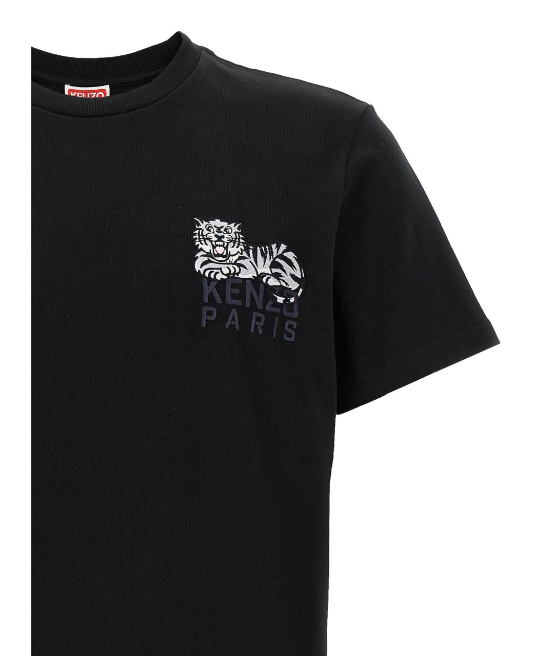 KENZO Черная хлопковая футболка, фото 3