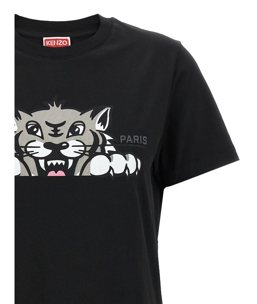 KENZO Черная хлопковая футболка, фото 3