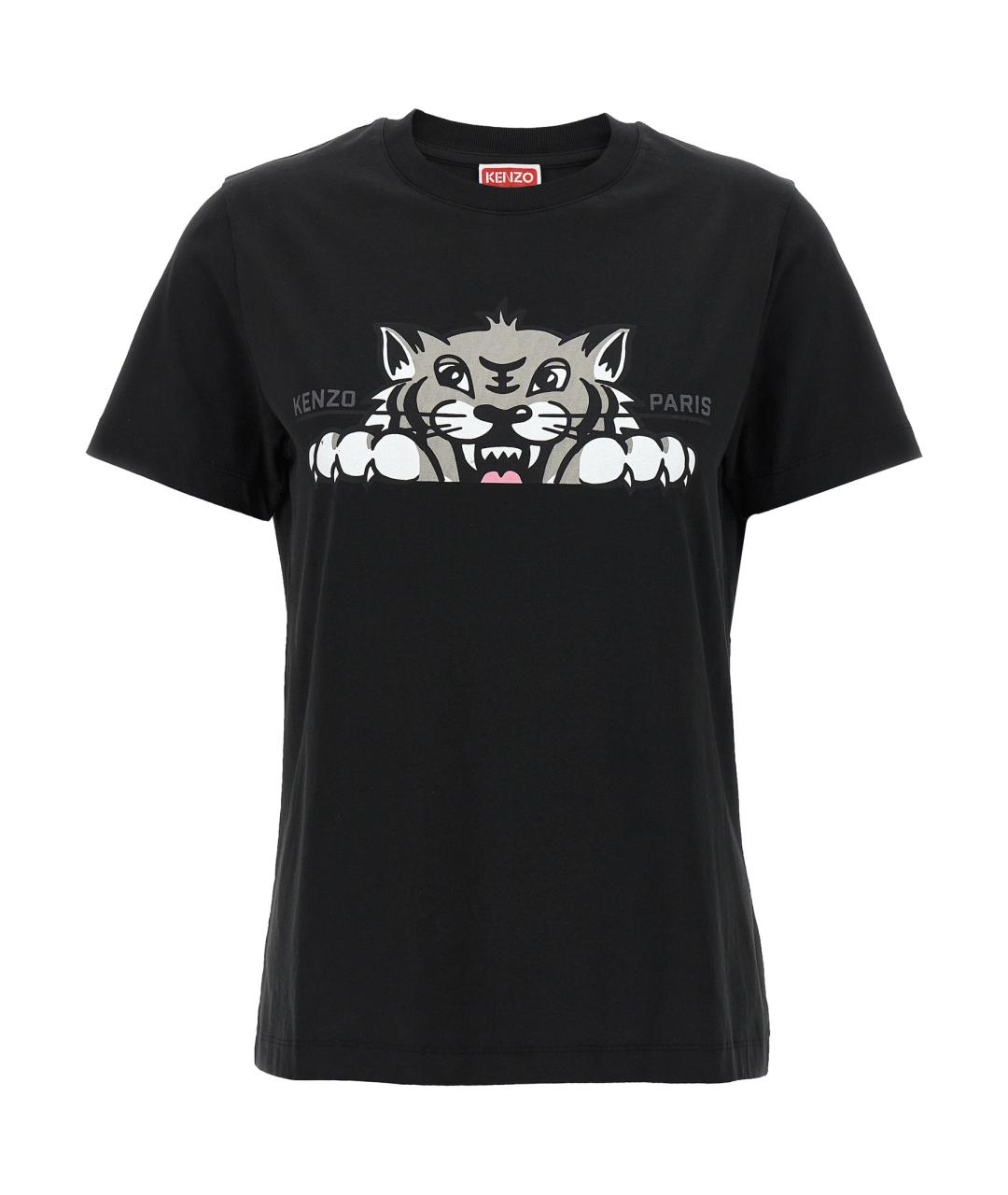 KENZO Черная хлопковая футболка, фото 1