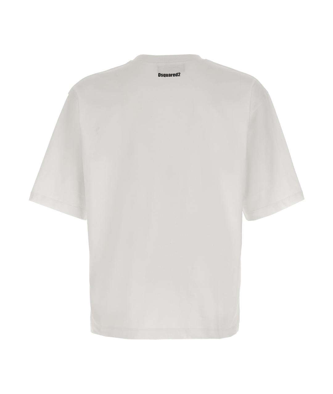 DSQUARED2 Белая хлопковая футболка, фото 2