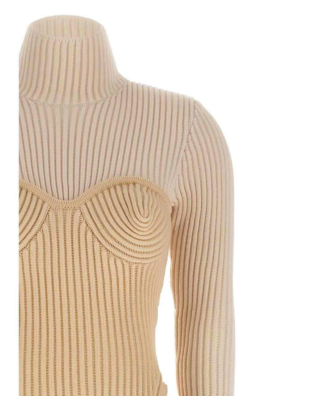 JEAN PAUL GAULTIER Бежевое шерстяное платье, фото 3