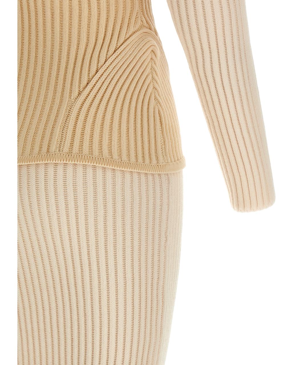 JEAN PAUL GAULTIER Бежевое шерстяное платье, фото 4