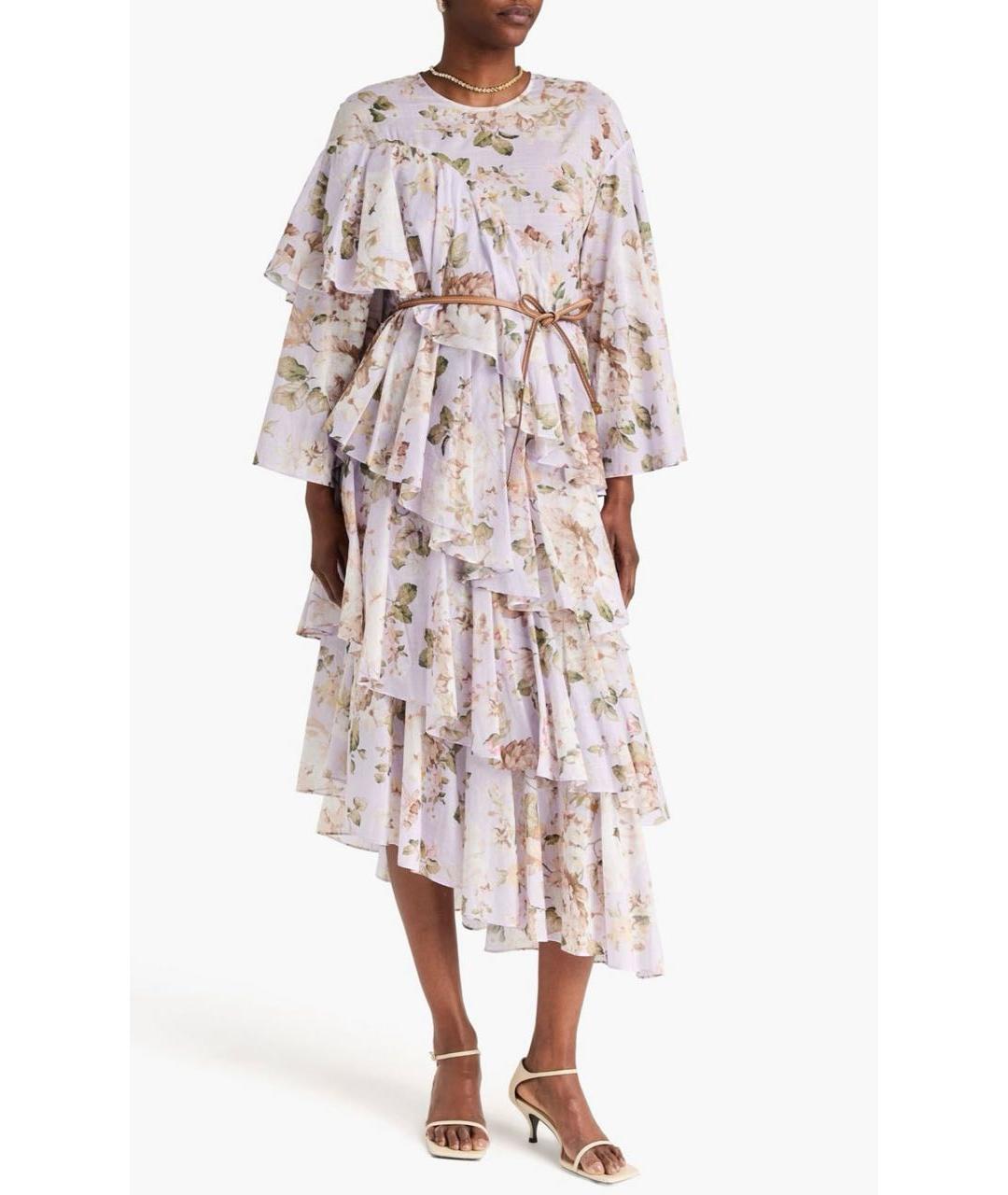 ZIMMERMANN Фиолетовое хлопковое коктейльное платье, фото 2