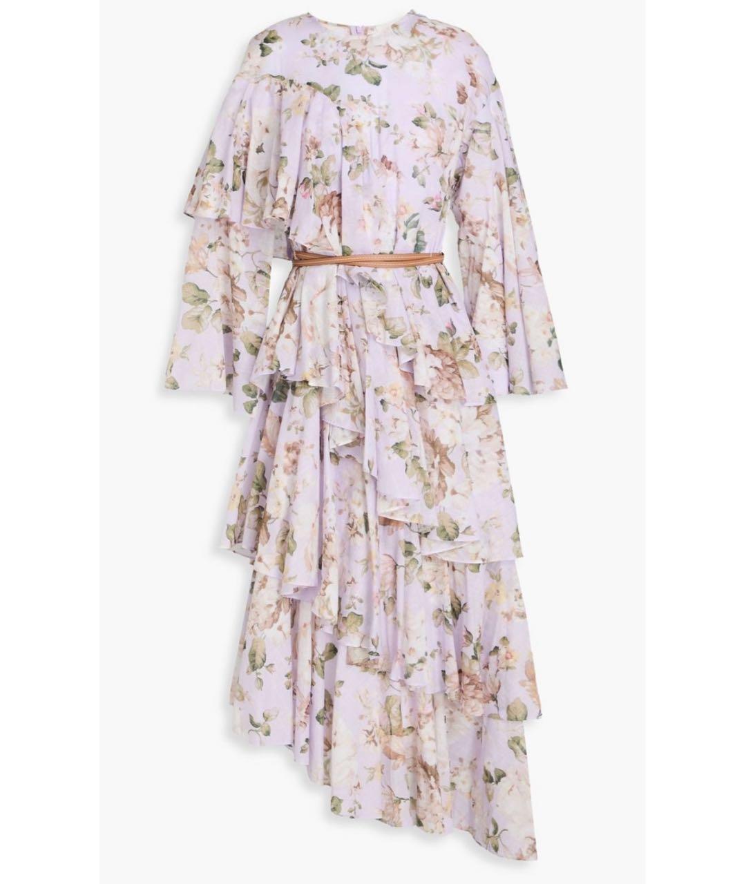 ZIMMERMANN Фиолетовое хлопковое коктейльное платье, фото 4