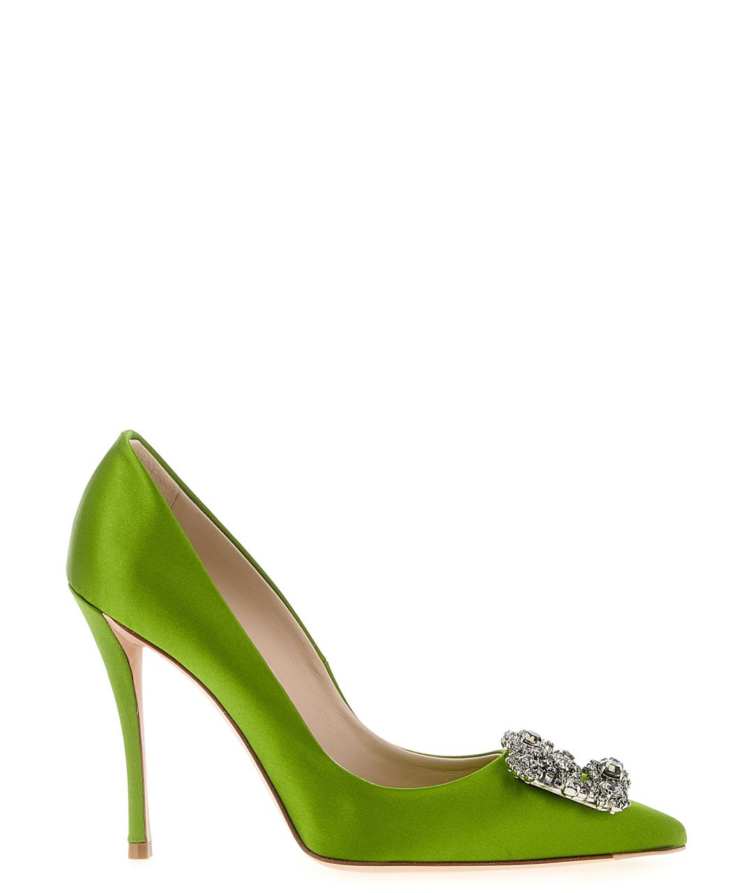 ROGER VIVIER Зеленые текстильные туфли, фото 1