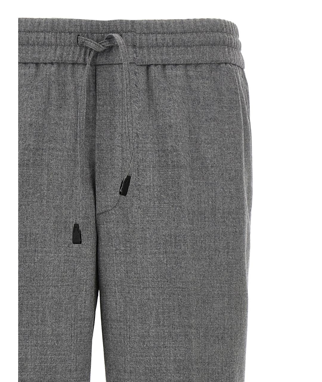 BRIONI Серые шерстяные повседневные брюки, фото 3