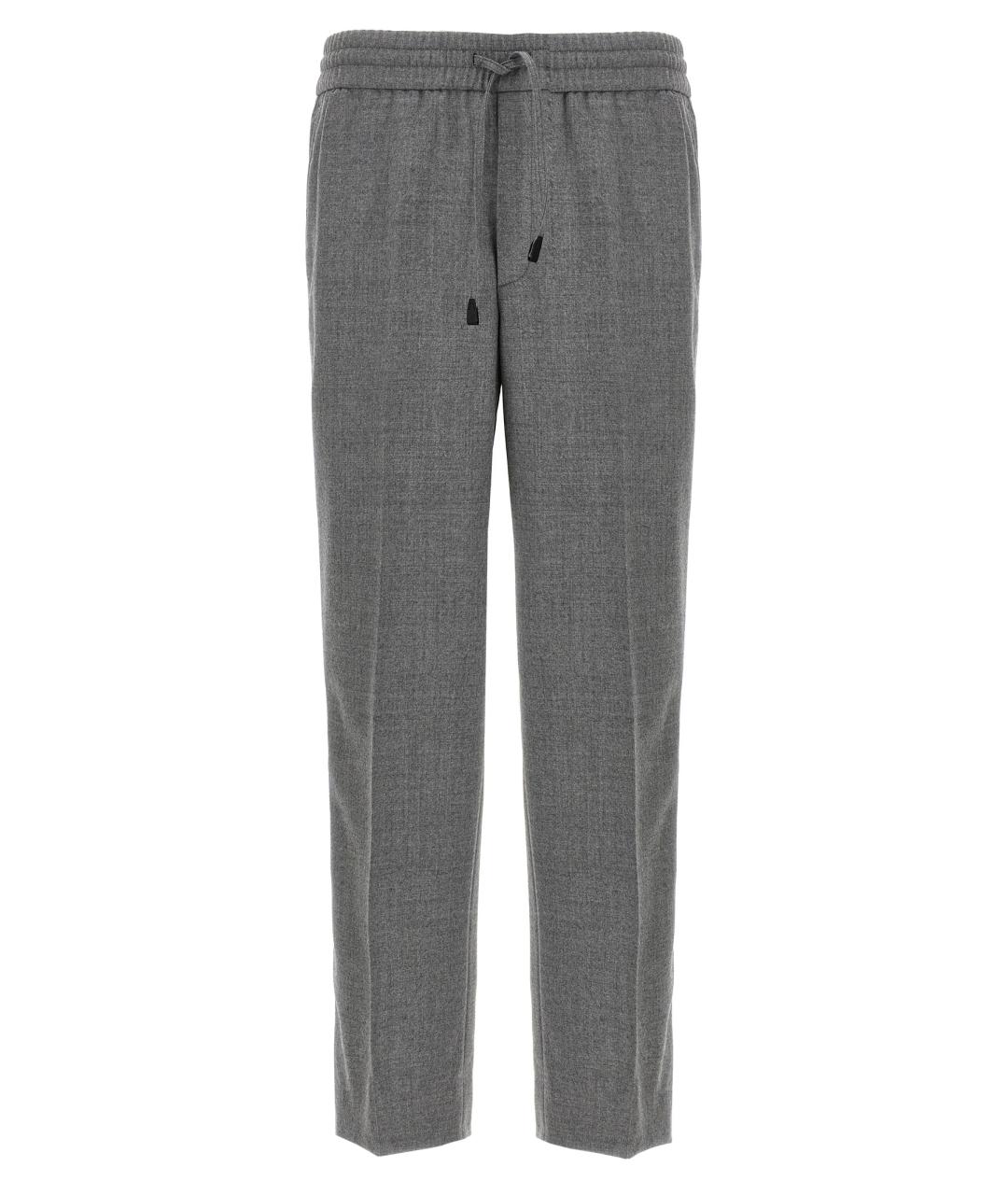 BRIONI Серые шерстяные повседневные брюки, фото 1