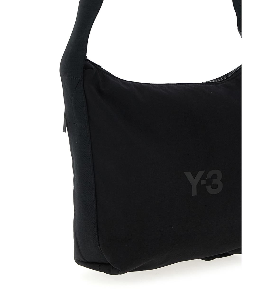 Y-3 Черная синтетическая сумка через плечо, фото 3