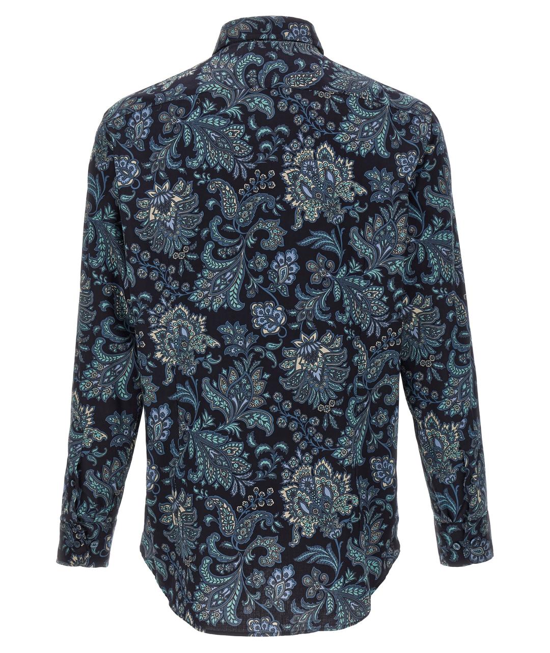 ETRO Синяя хлопковая кэжуал рубашка, фото 2