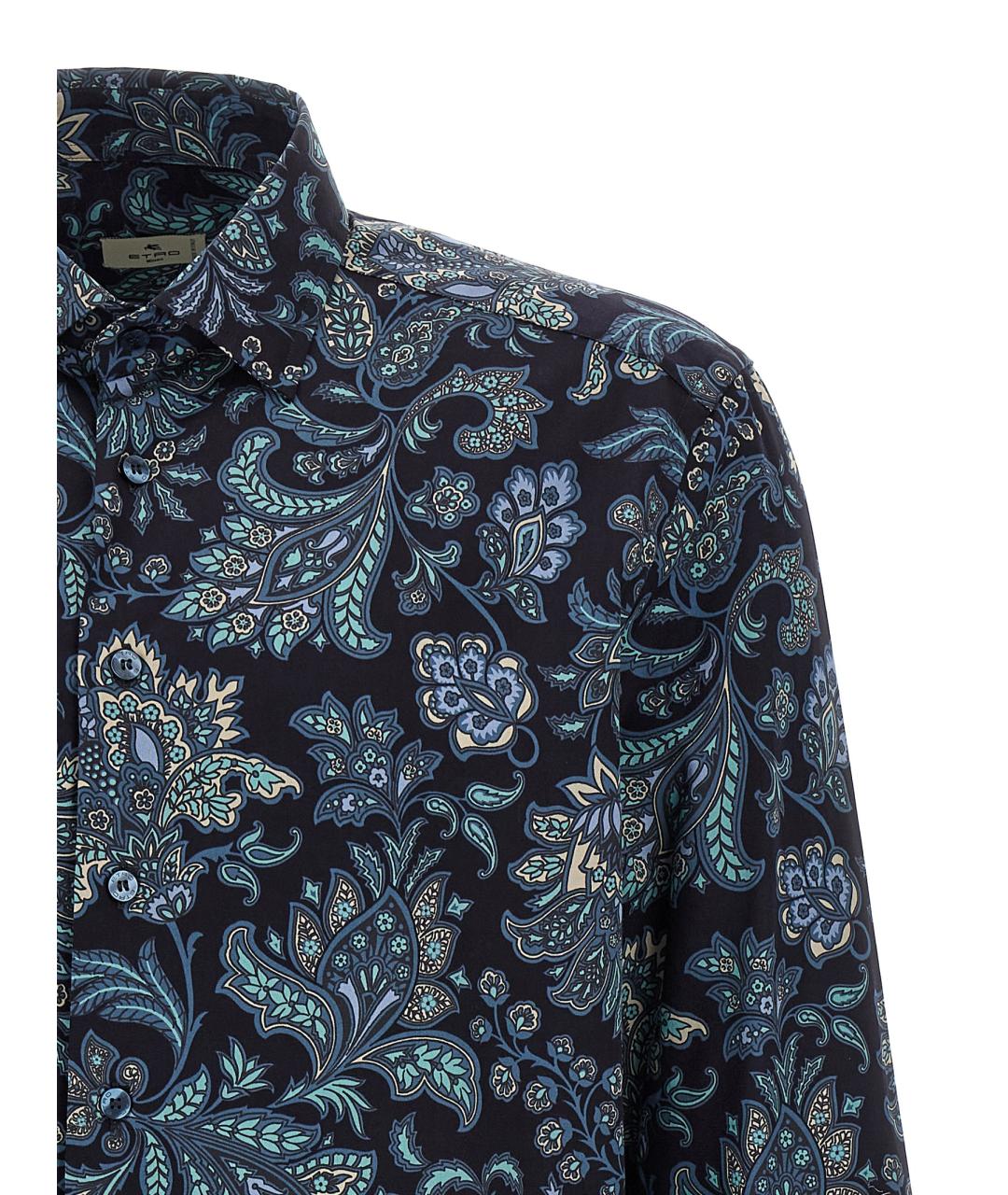ETRO Синяя хлопковая кэжуал рубашка, фото 3
