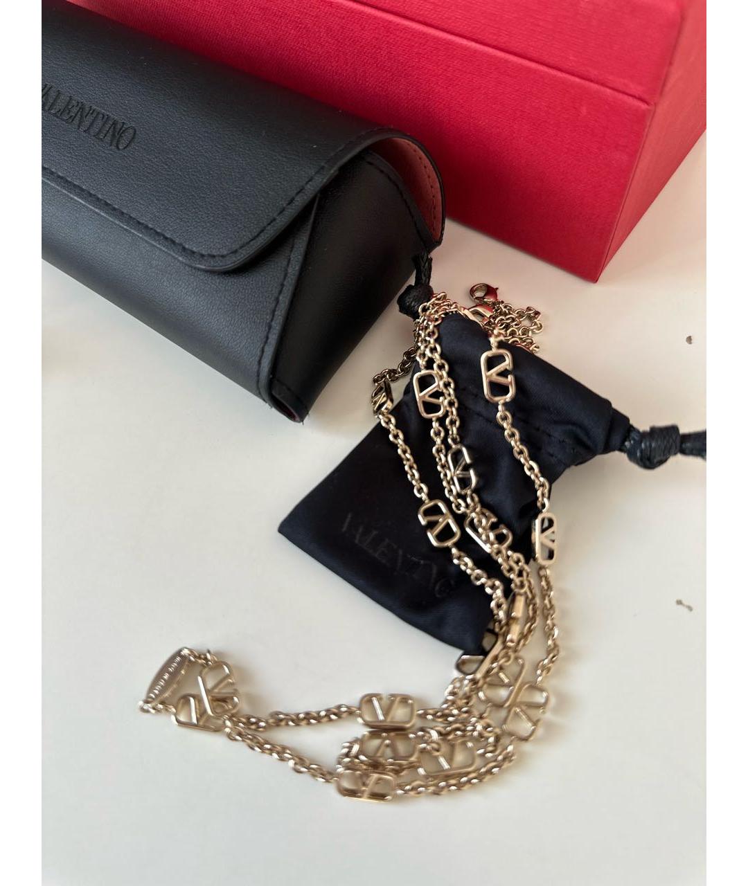 VALENTINO Золотые металлические солнцезащитные очки, фото 5