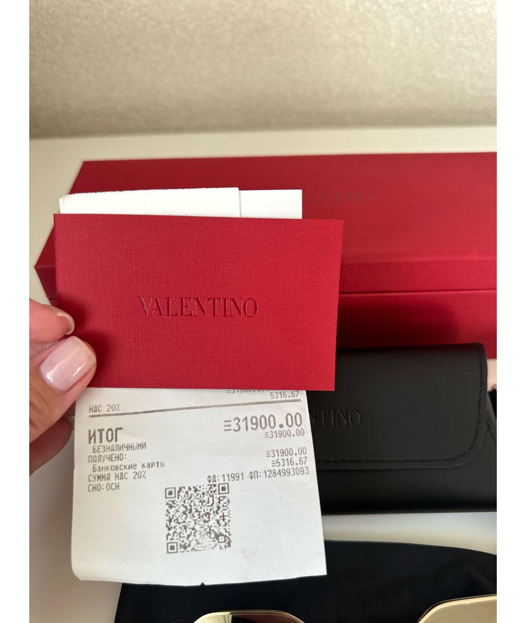 VALENTINO Золотые металлические солнцезащитные очки, фото 6