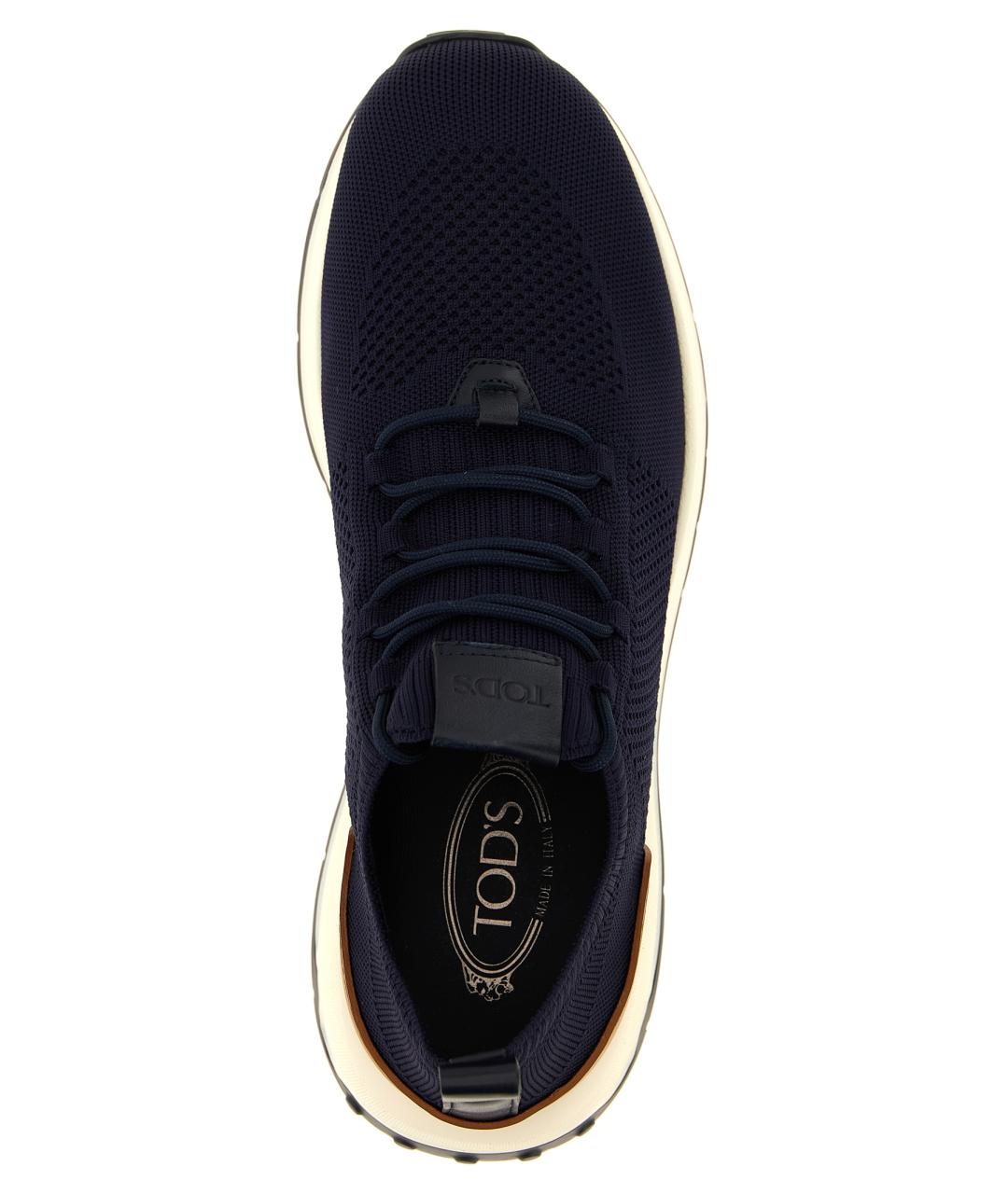 TOD'S Синие текстильные низкие кроссовки / кеды, фото 4