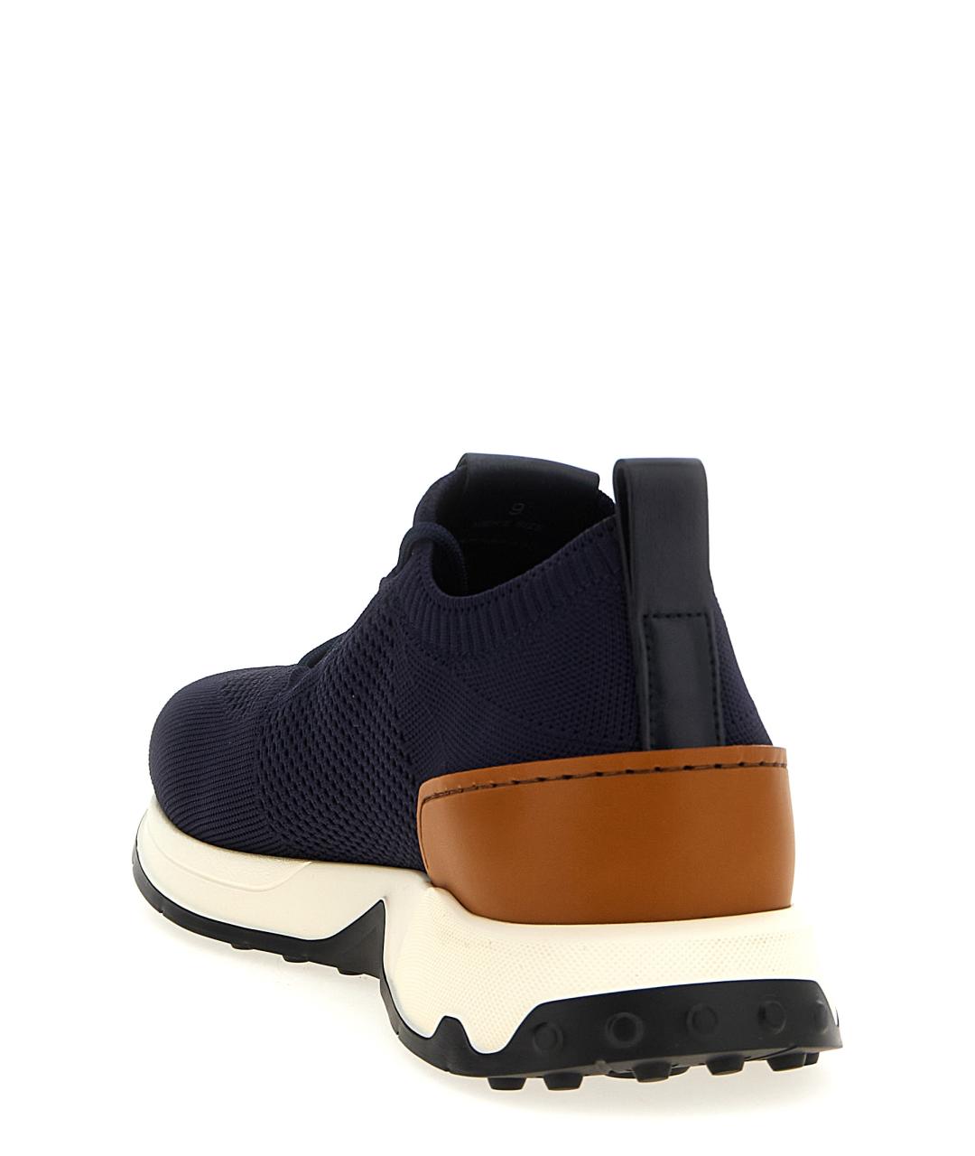 TOD'S Синие текстильные низкие кроссовки / кеды, фото 3