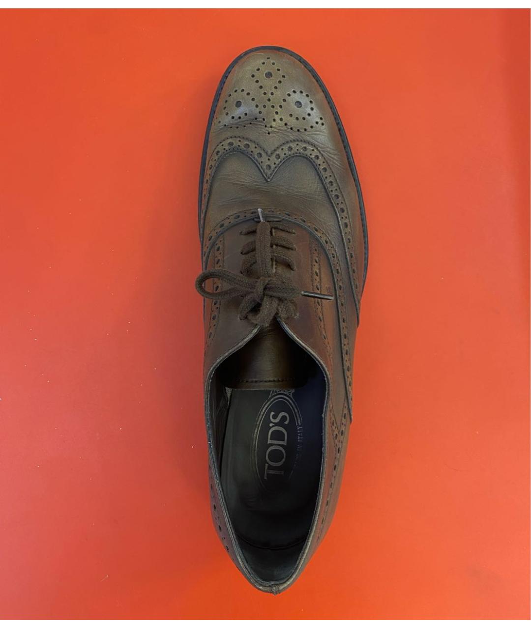TOD'S Коричневые кожаные туфли, фото 3