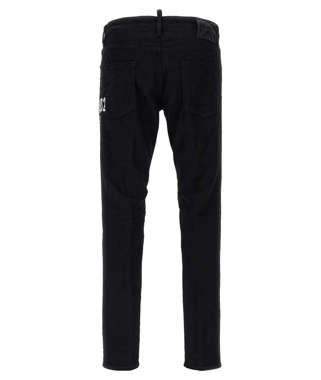 DSQUARED2 Черные хлопковые прямые джинсы, фото 2