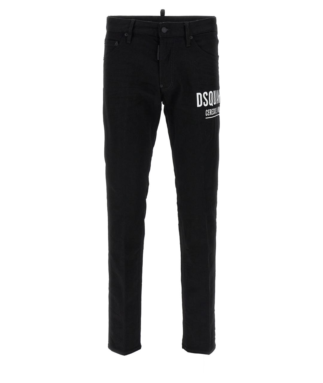 DSQUARED2 Черные хлопковые прямые джинсы, фото 1
