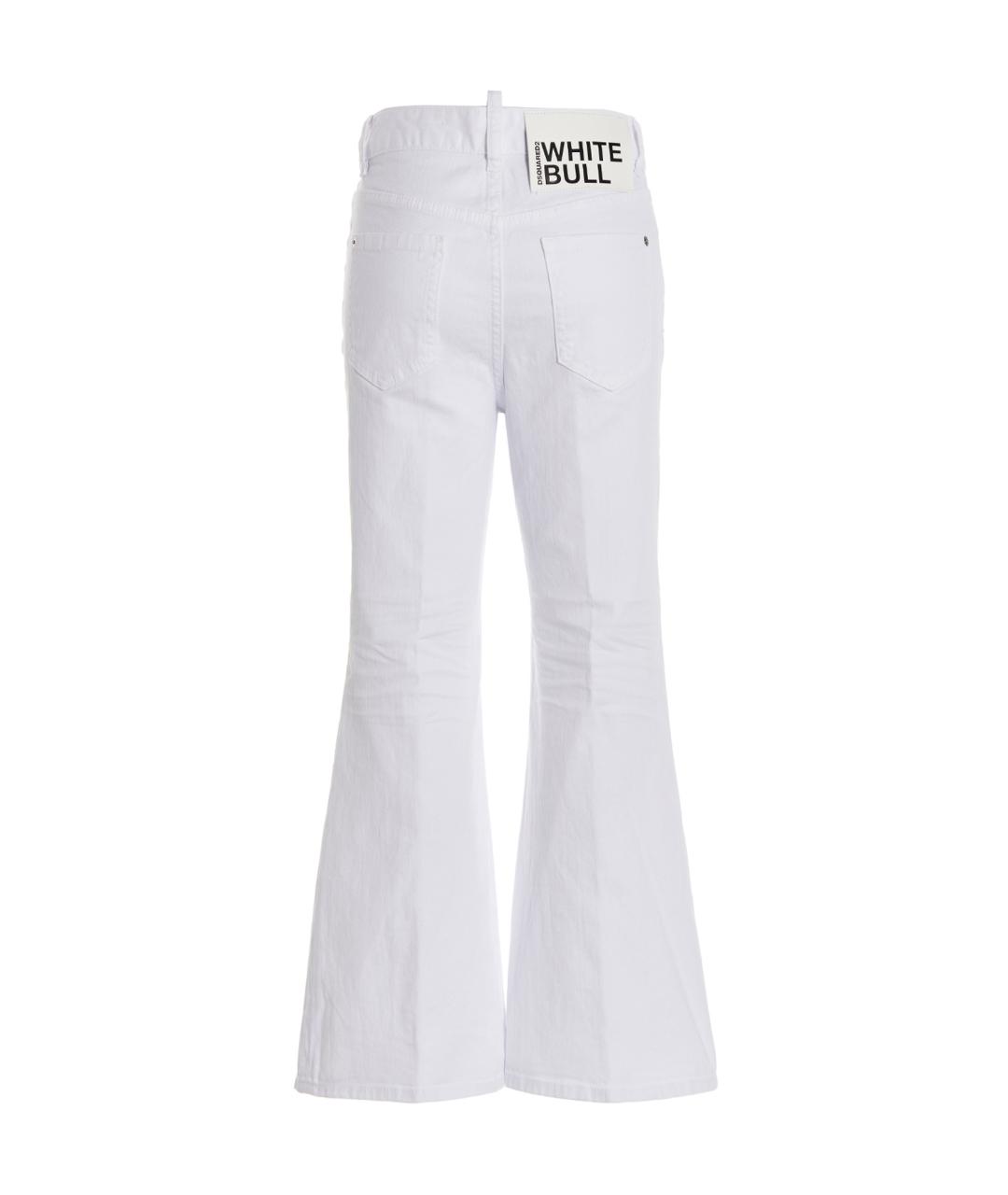 DSQUARED2 Белые хлопковые джинсы клеш, фото 2