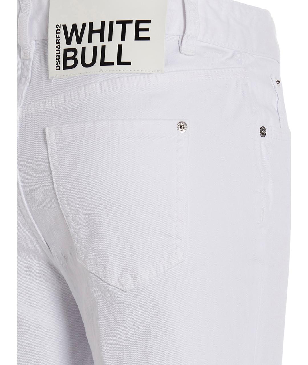 DSQUARED2 Белые хлопковые джинсы клеш, фото 4