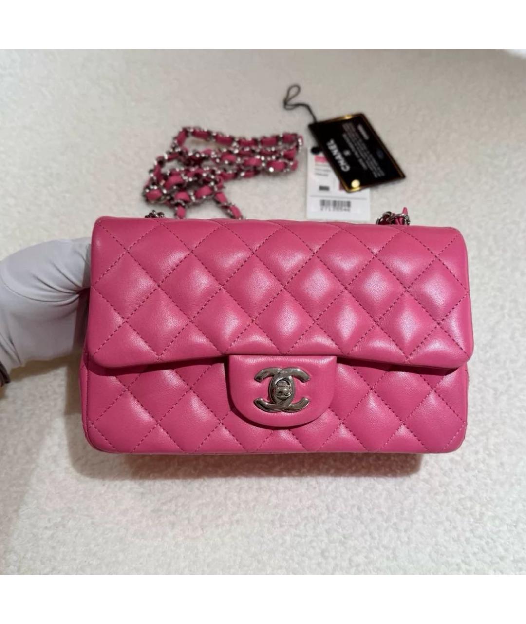 CHANEL Розовая кожаная сумка через плечо, фото 4