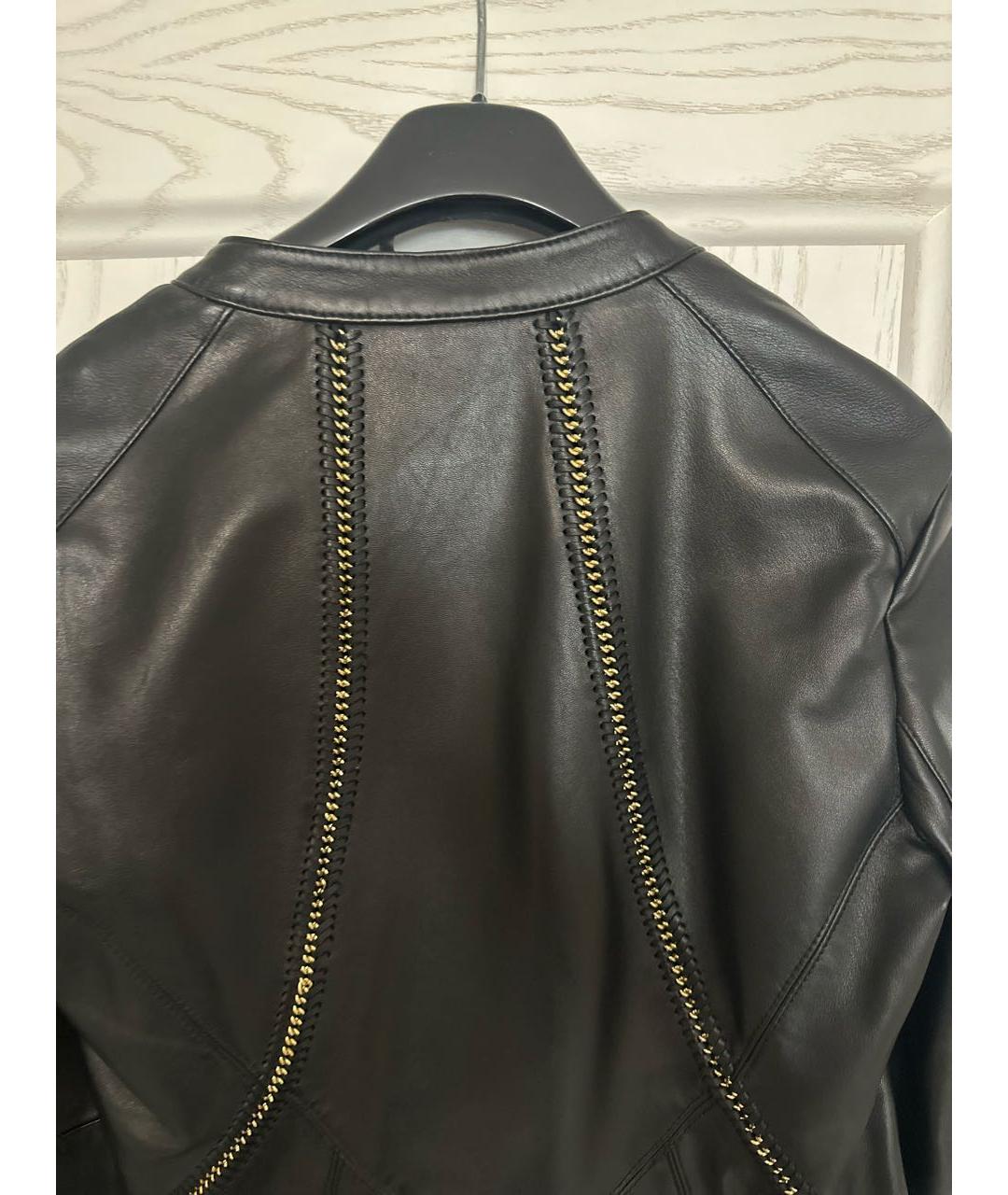 VERSACE COLLECTION Черная кожаная куртка, фото 3