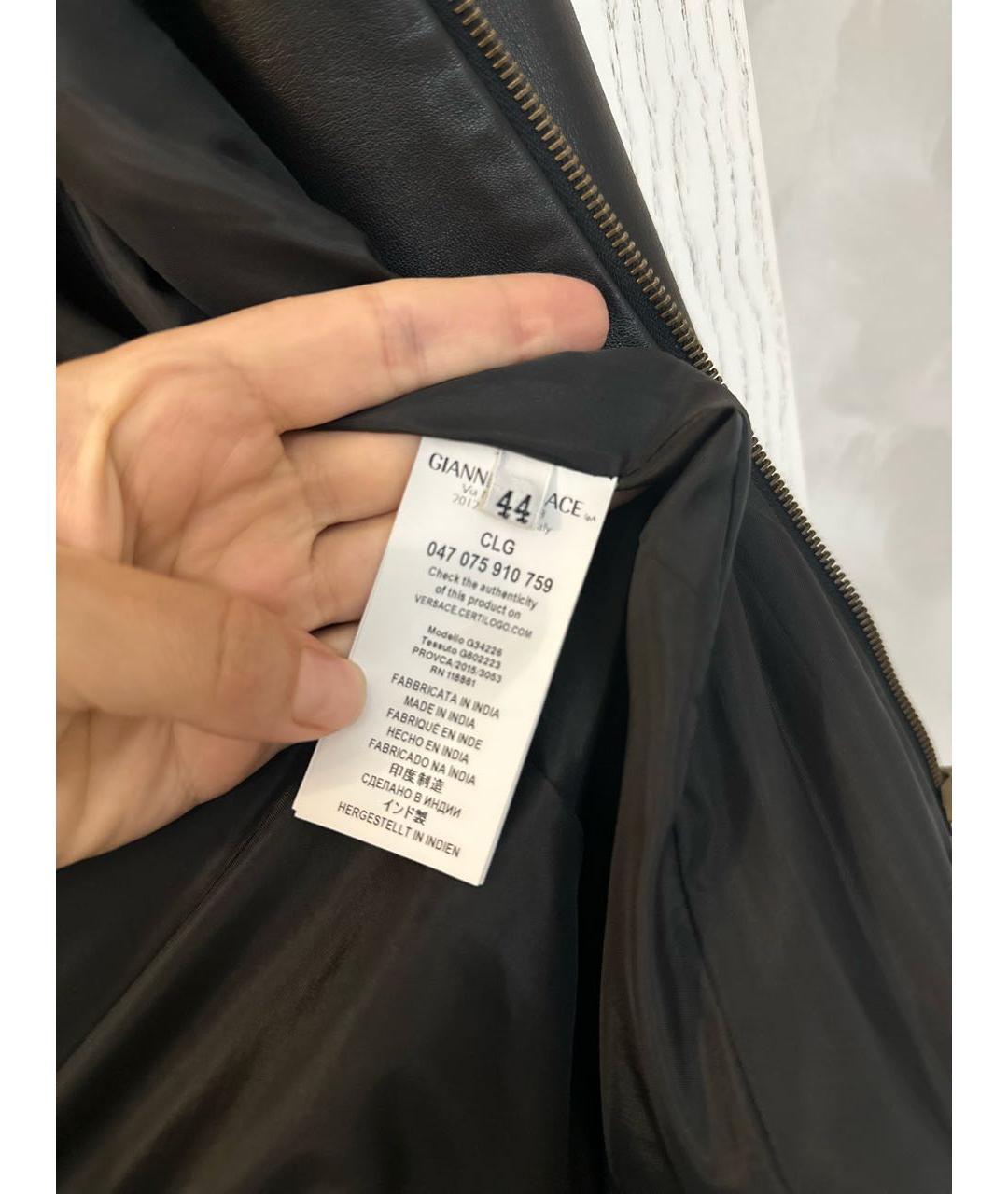 VERSACE COLLECTION Черная кожаная куртка, фото 5