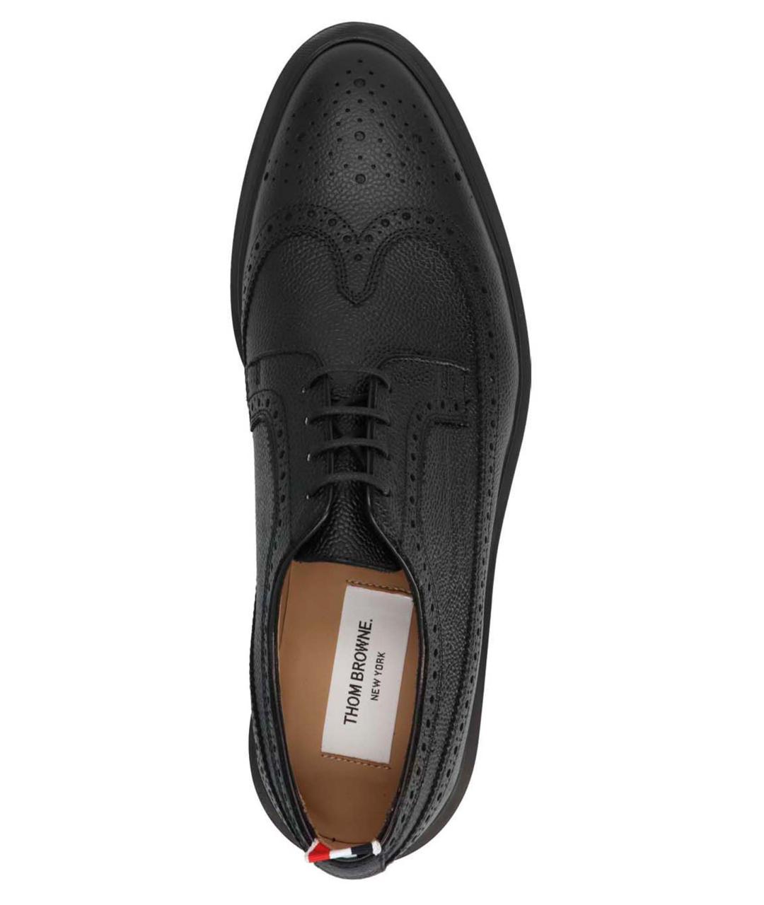 THOM BROWNE Черные кожаные туфли, фото 3
