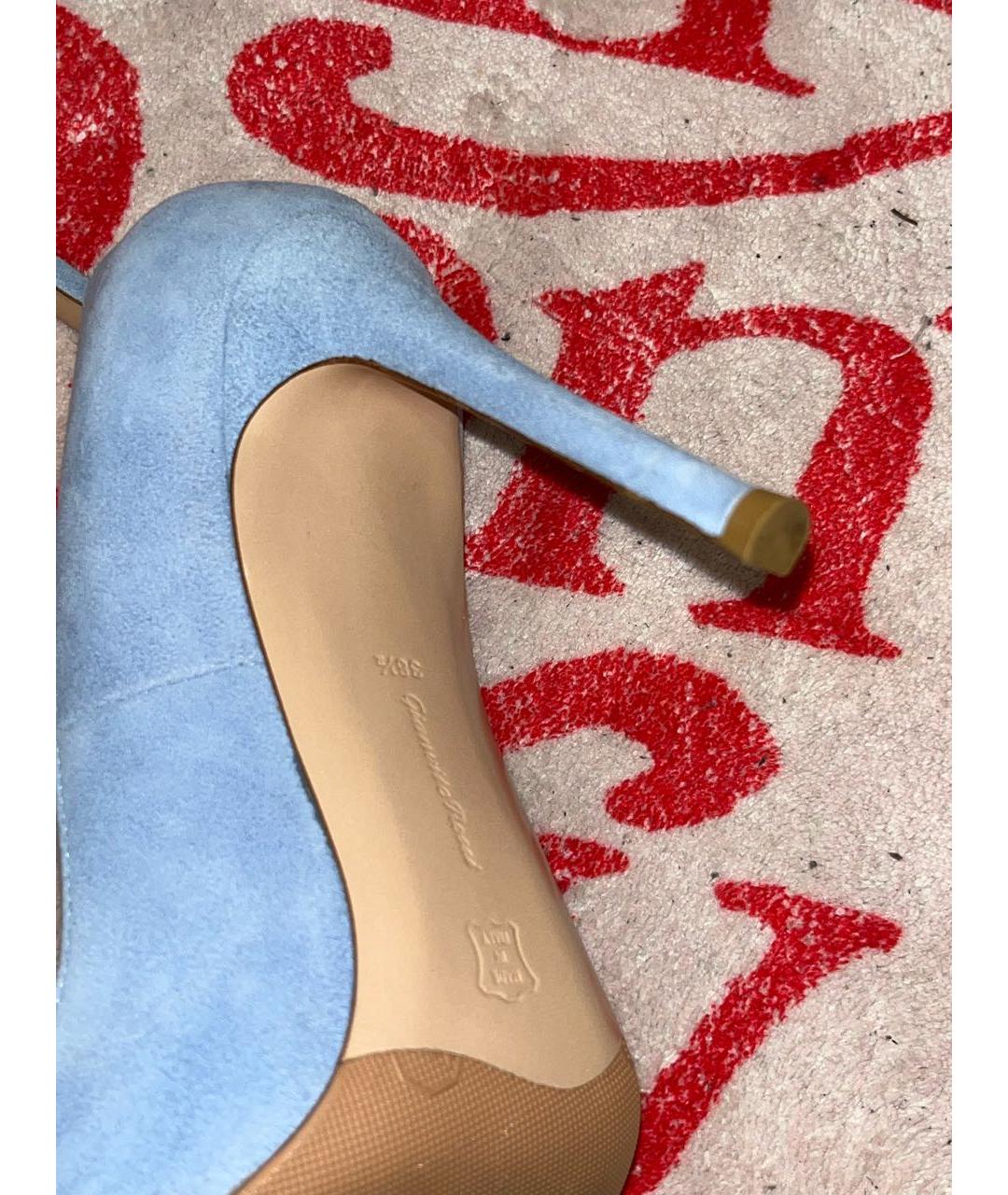 GIANVITO ROSSI Голубые замшевые туфли, фото 6