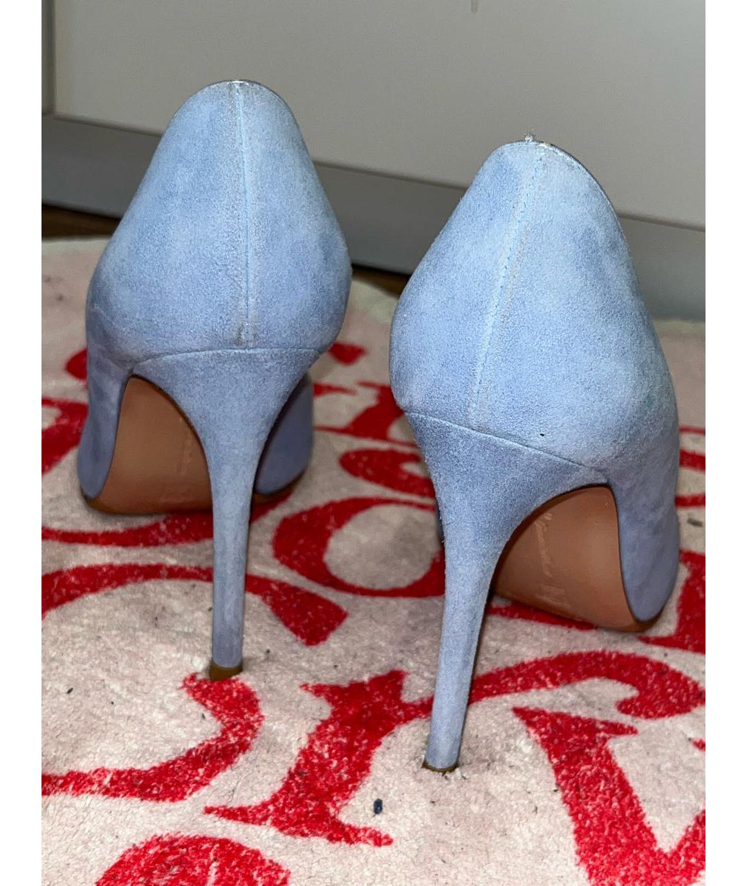 GIANVITO ROSSI Голубые замшевые туфли, фото 4