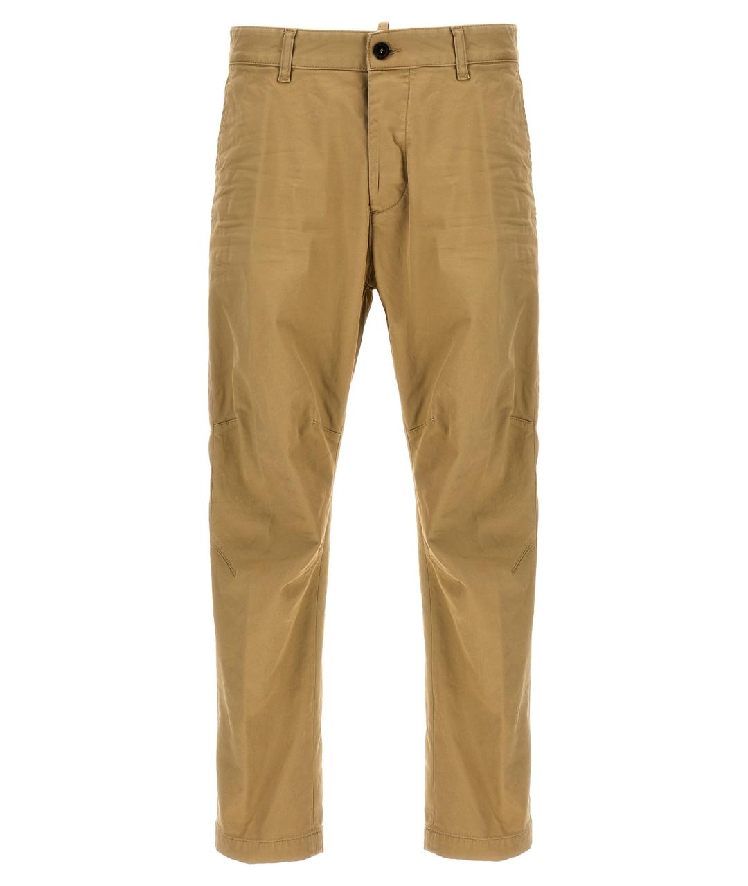 DSQUARED2 Бежевые хлопковые повседневные брюки, фото 1
