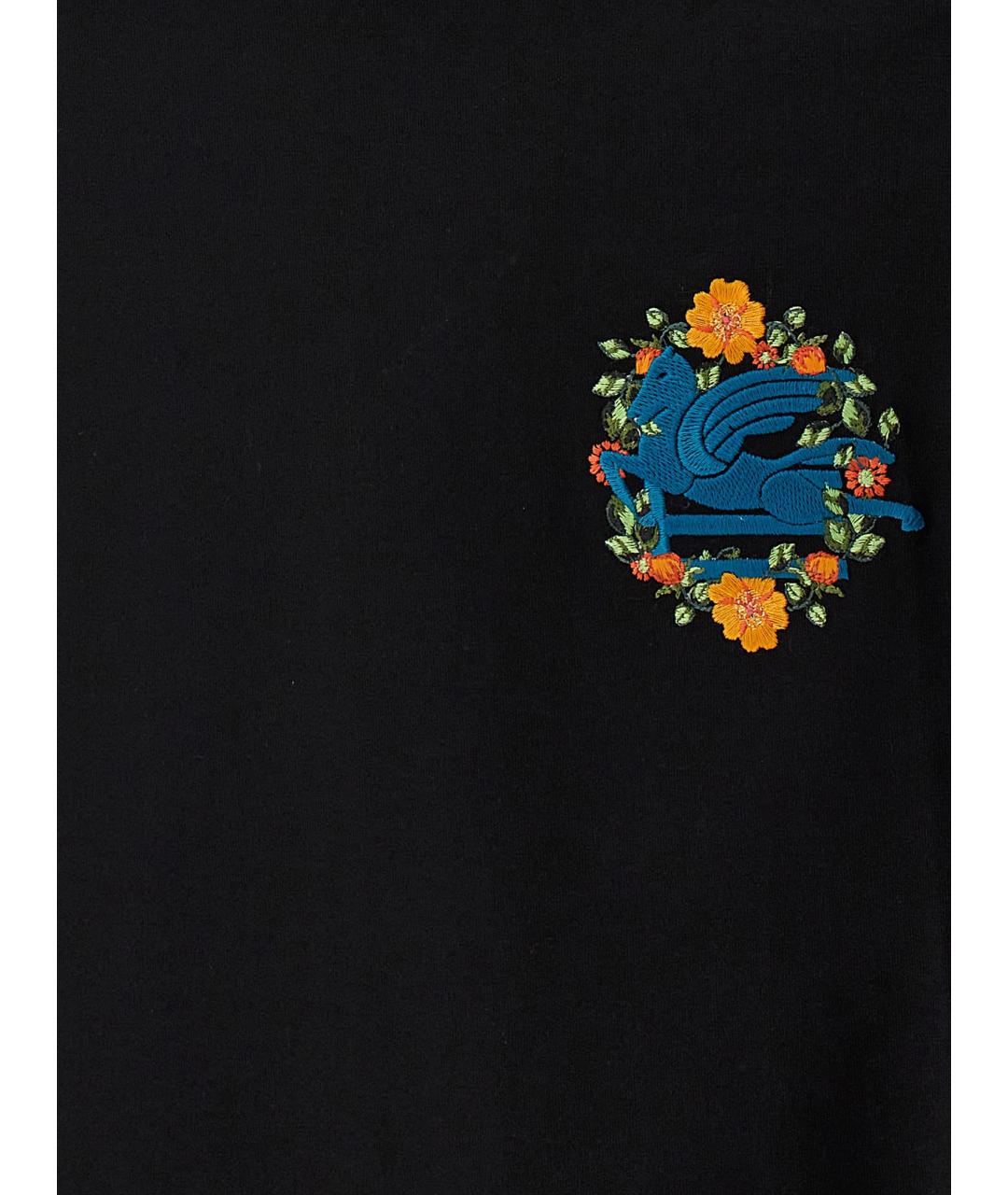 ETRO Черная хлопковая футболка, фото 4