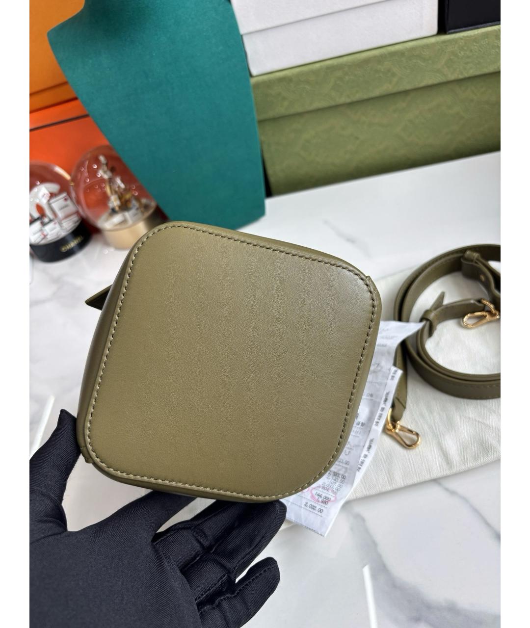 LOEWE Зеленая кожаная сумка тоут, фото 4