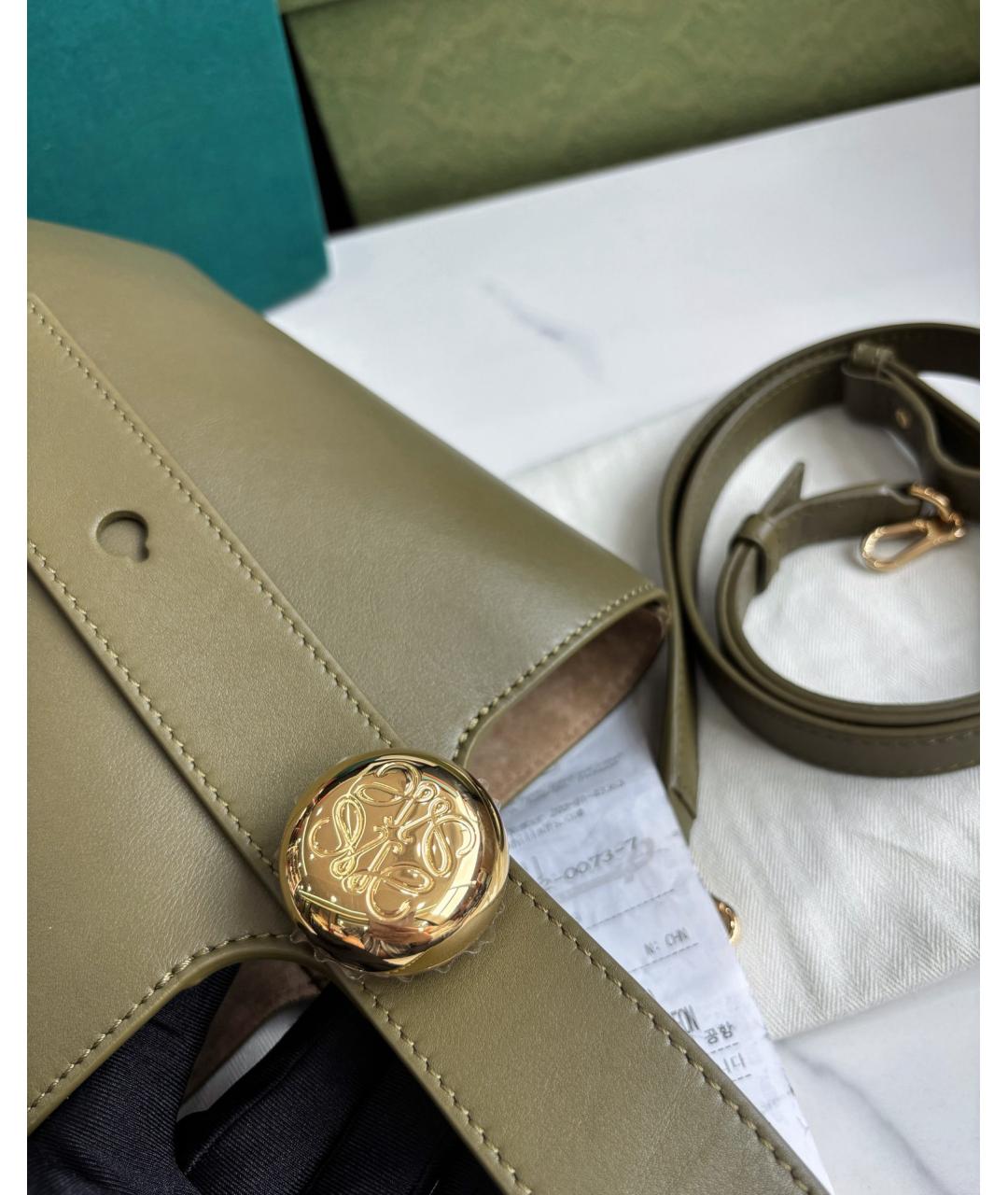 LOEWE Зеленая кожаная сумка тоут, фото 5