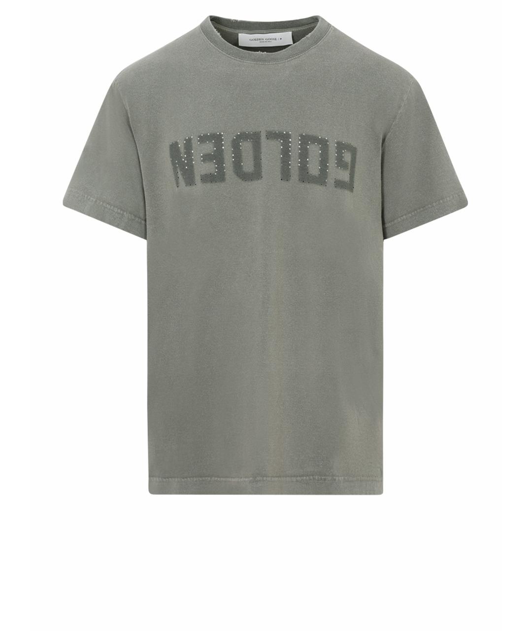 GOLDEN GOOSE DELUXE BRAND Серая хлопковая футболка, фото 1