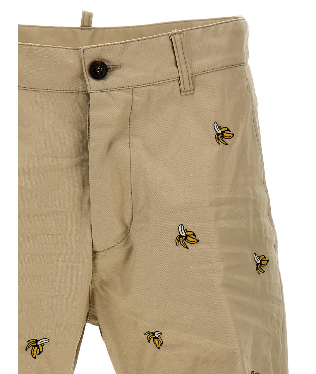 DSQUARED2 Бежевые хлопковые повседневные брюки, фото 3